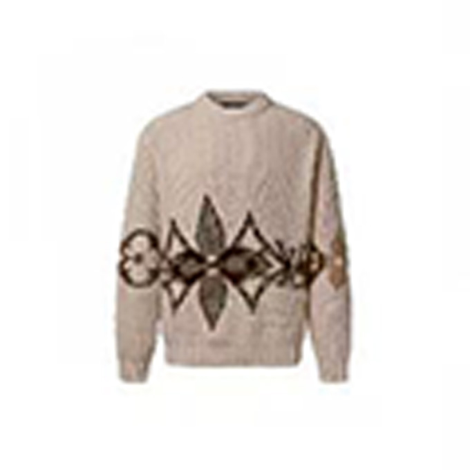 lv louis vuitton intarsia monogram crew neck sweater